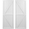 Ekena Millwork Americraft 6-Board Wood 2 Equal Panel Frmd Board-n-Batten Shutters w/Dbl Z-Bar, ARW102BF621X49WHH, PR ARW102BF621X49WHH - alternate 1